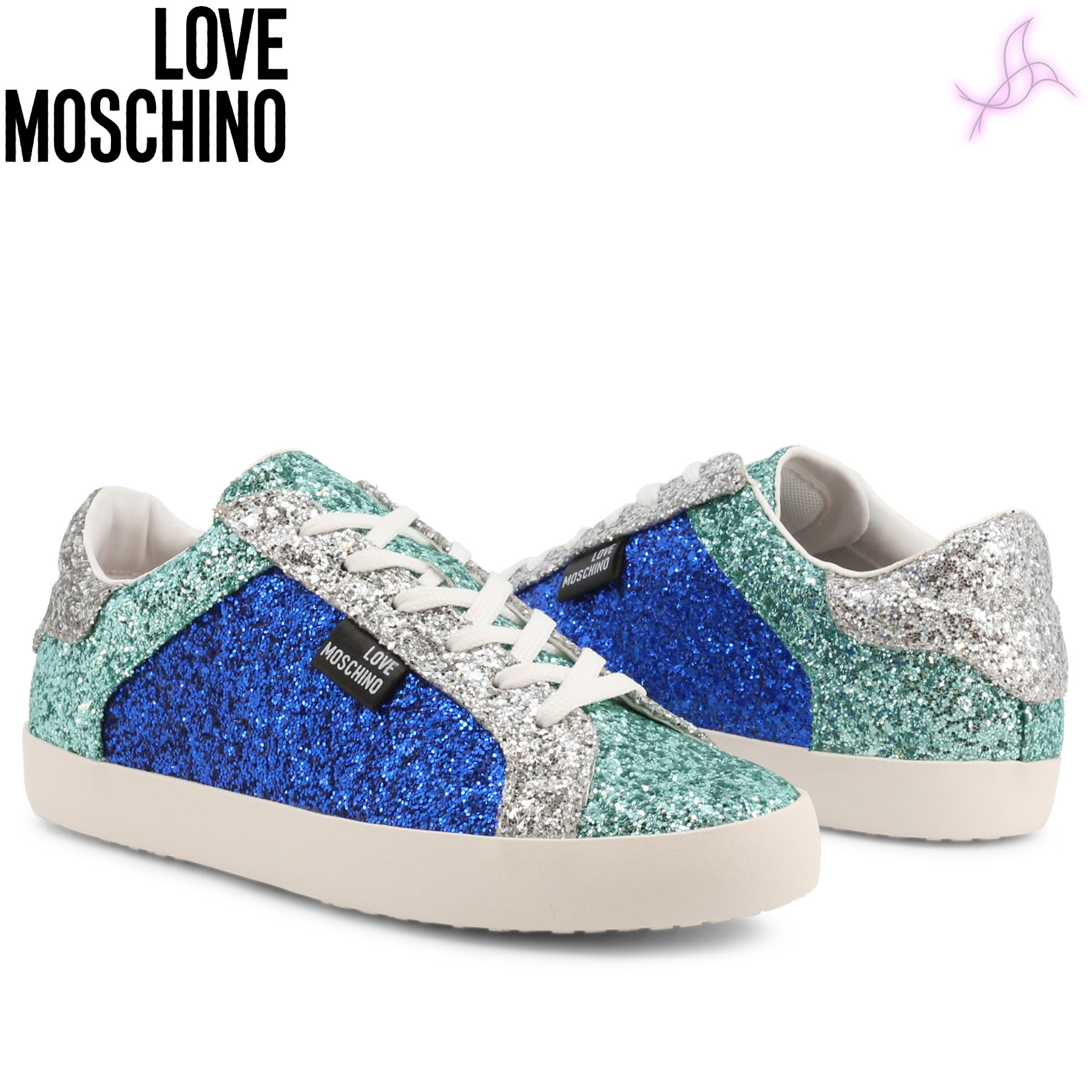 Sneakers Love Moschino JA15542G0EJJ2 Woman Blue 127574 Original New