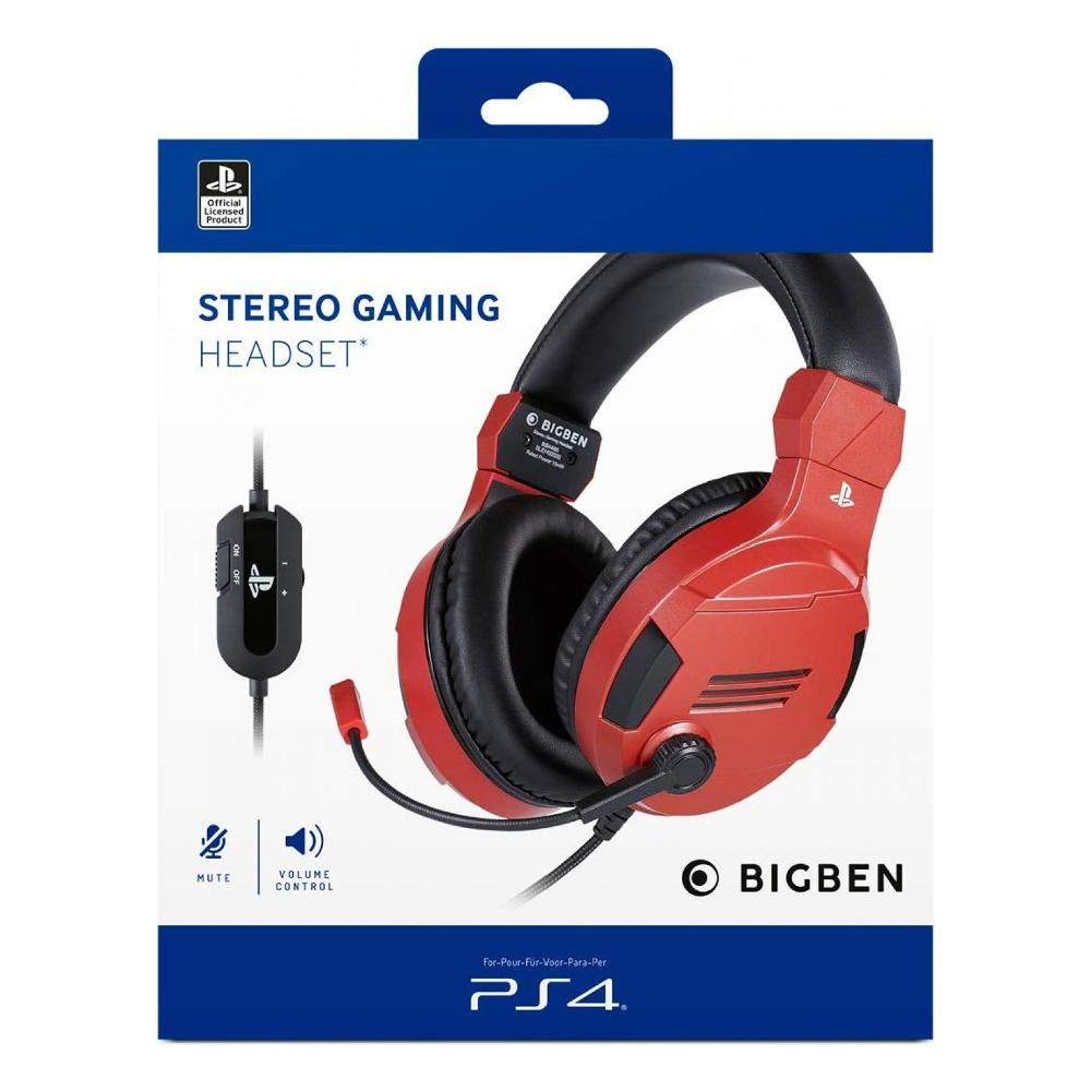 Cuffie gaming V3 licenza Sony Stereo Headset PS4 PS5 Rosso Nero BigBen