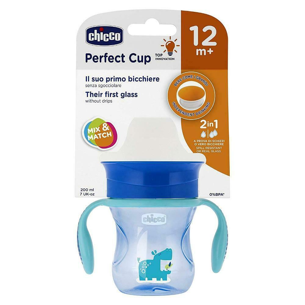 Tazza bimbo 200ml PERFECT CUP antigoccia Azzurro 12m+ Chicco