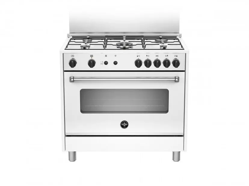 La Germania AMN965GXV Serie Americana Cucina 5 fuochi Gas forno gas ventilato 90 cm Bianco...