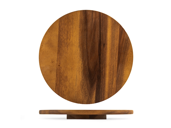 Piatto Girevole in Legno  Diametro 36 cm, Elegante e Pratico