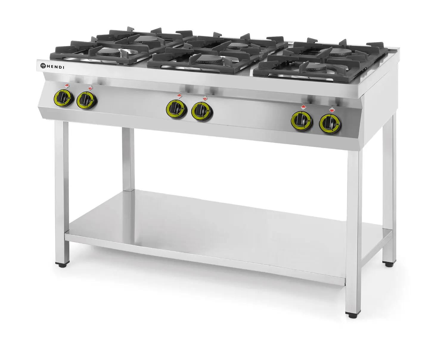 Image of Cucina a gas a 6 fuochi con supporto aperto, HENDI, Kitchen Line