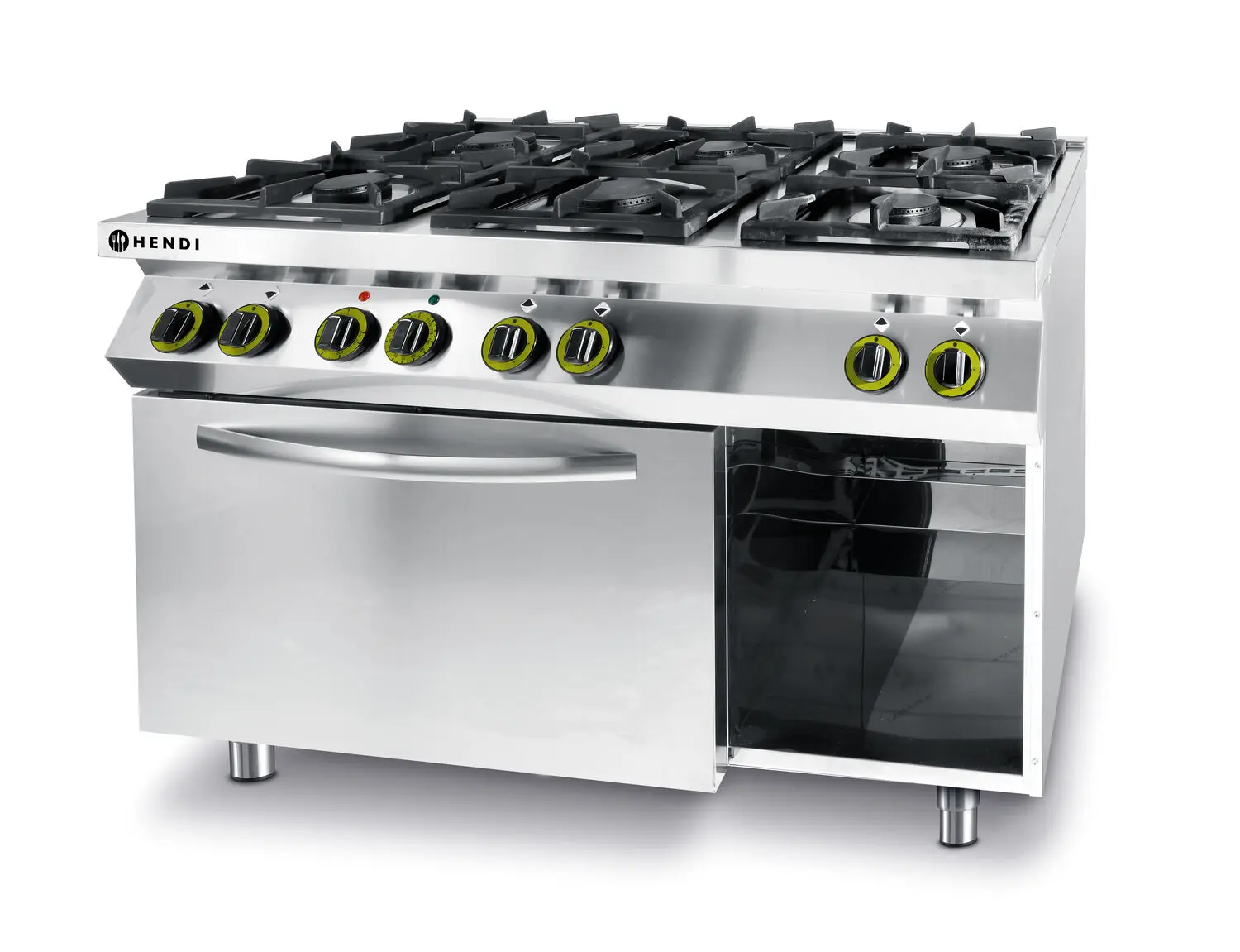 Image of Cucina a gas Kitchen Line 6 bruciatori con forno a convezione GN 1/1, HENDI, Kitchen Line