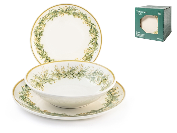 Servizio 18 pezzi tavola royal in stoneware decorato